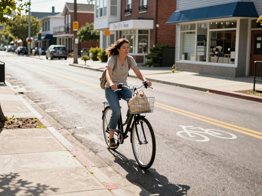 Abstrakt stadskontur med cykelväg
